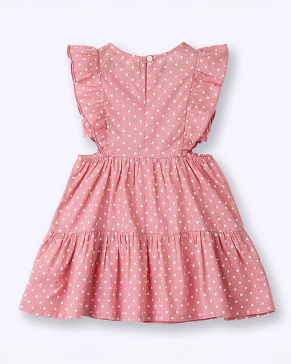 Beebay Pink Dress-Polka Dots-Cotton-For Infants