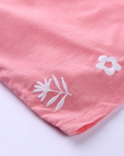 Beebay Pink Frock Dress-Embroidered-Cotton-For Infants