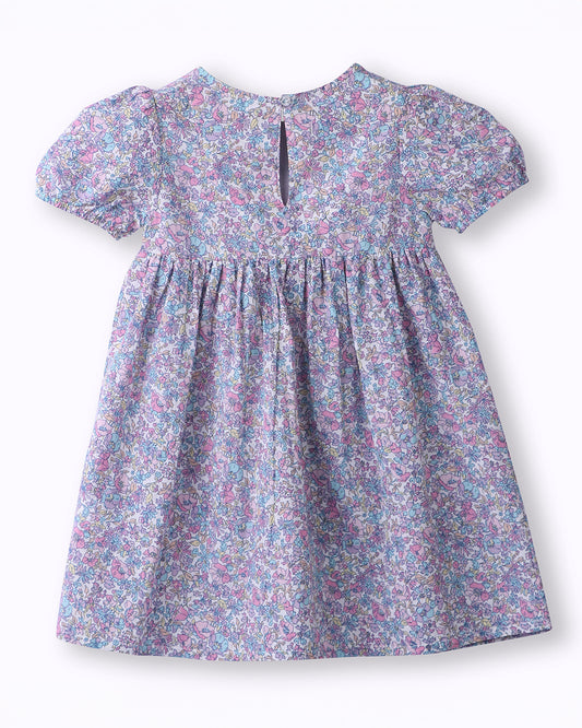 Beebay Multicolored Frock Dress-Smocking Embroidered-Cotton-For Infants