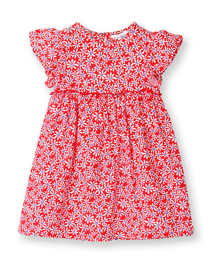 Beebay Red Dress-Floral Print-Cotton-For Infants