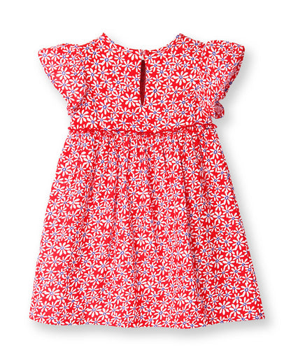 Beebay Red Dress-Floral Print-Cotton-For Infants