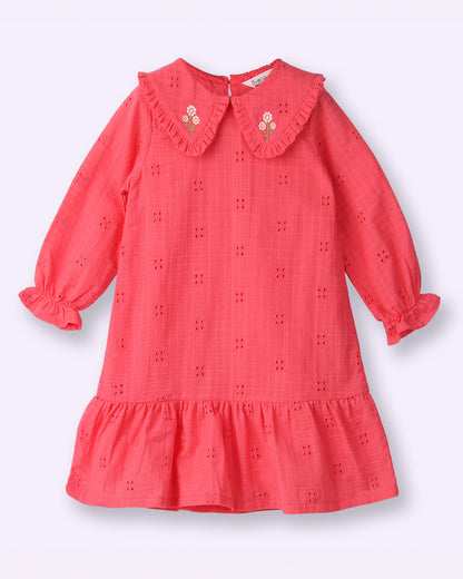 Beebay Coral Frock Dress-Solid-Cotton-For Infants