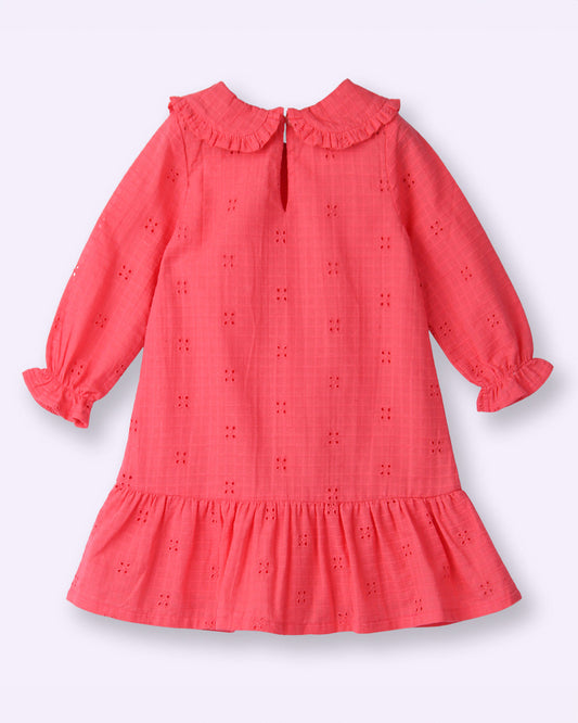 Beebay Coral Frock Dress-Solid-Cotton-For Infants