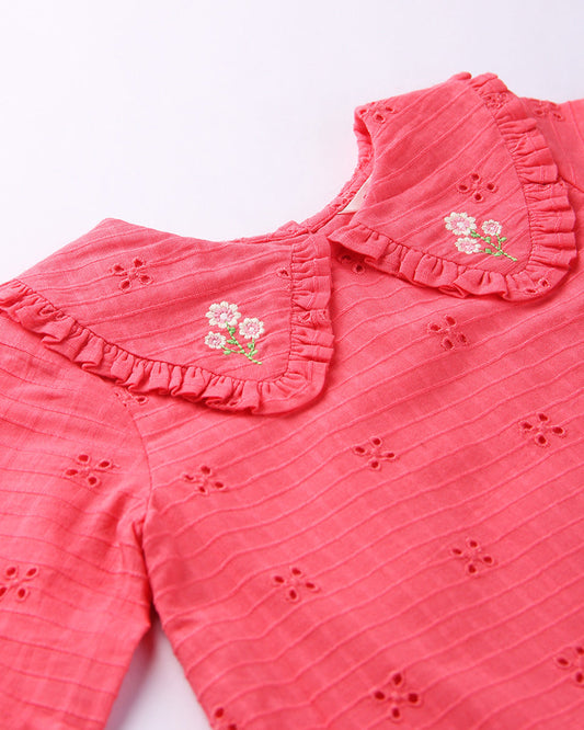 Beebay Coral Frock Dress-Solid-Cotton-For Infants