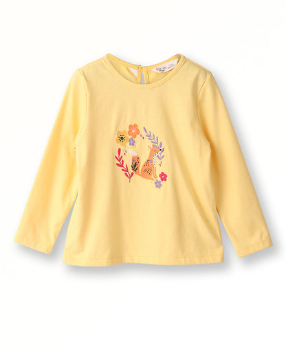 Beebay Yellow T-shirt-Embroidered-Cotton-For Infants