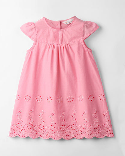 Beebay Pink Frock Dress-Solid Net-Cotton-For Infants