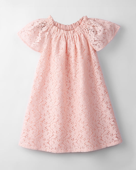 Beebay Pink Frock Dress-Solid-Cotton-For Infants