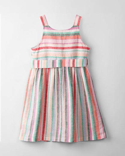 Beebay Multicolored Frock Dress-Striped-Cotton-For Infants