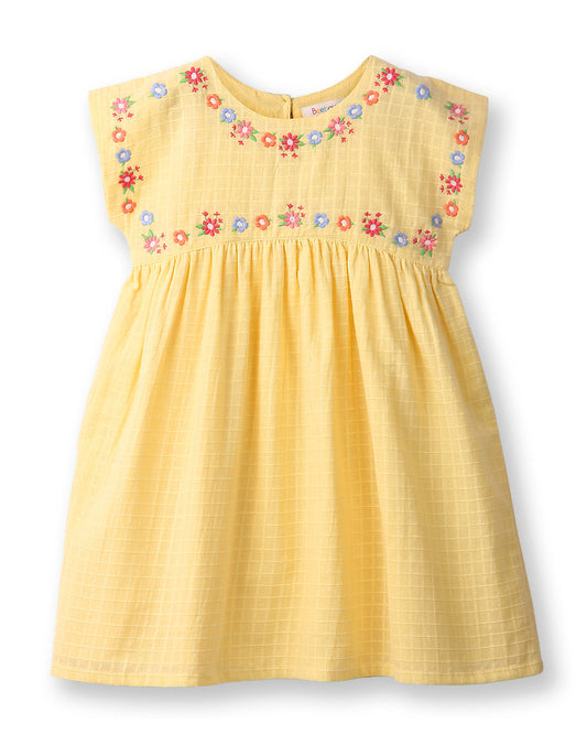 Beebay Yellow Frock Dress-Solid-Cotton-For Infants