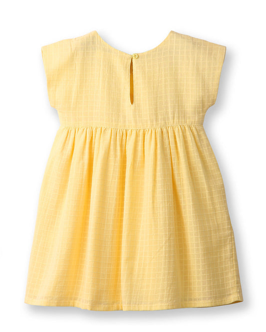 Beebay Yellow Frock Dress-Solid-Cotton-For Infants