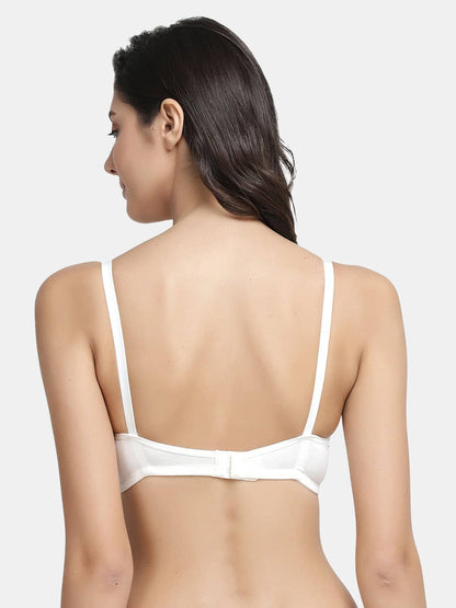 Inner Sense Organic Cotton Bamboo Soft Feeding Bra-White-Wire Free & Padded-Front Clasps-Full Coverage-For Nursing