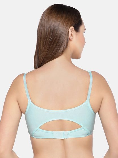 Inner Sense Organic Cotton Sleeping Bra-Aqua Blue-Non Padded-High Coverage & Wire Free-Anti Fungal & Anti Odour-For Nursing