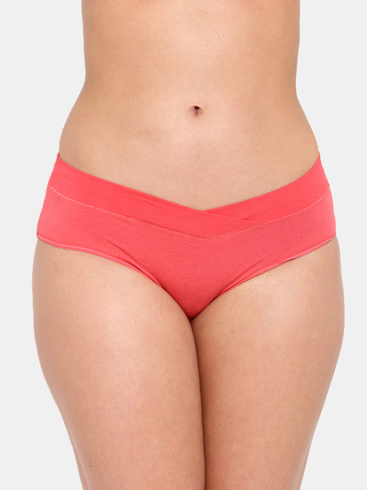 Inner Sense V-Band Organic Cotton Maternity Panty-Pregnancy & Post Delivery-Bright Pink