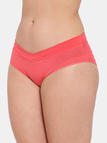 Inner Sense V-Band Organic Cotton Maternity Panty-Pregnancy & Post Delivery-Bright Pink