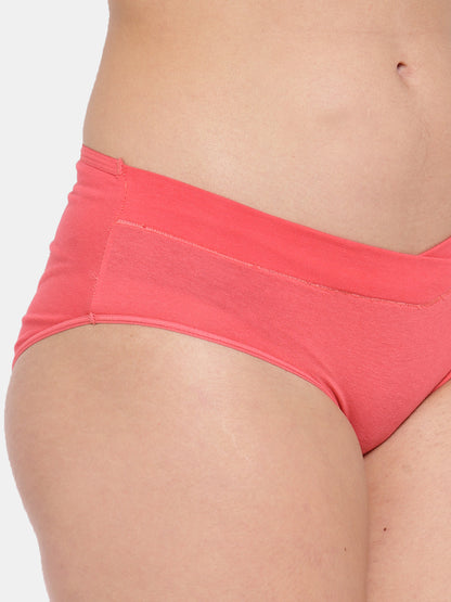 Inner Sense V-Band Organic Cotton Maternity Panty-Pregnancy & Post Delivery-Bright Pink