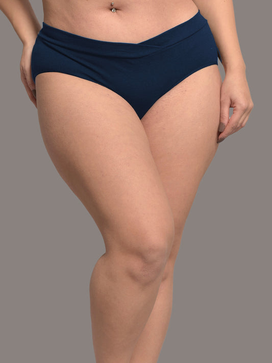 Inner Sense V-Band Organic Cotton Maternity Panty-Pregnancy & Post Delivery-Navy Blue