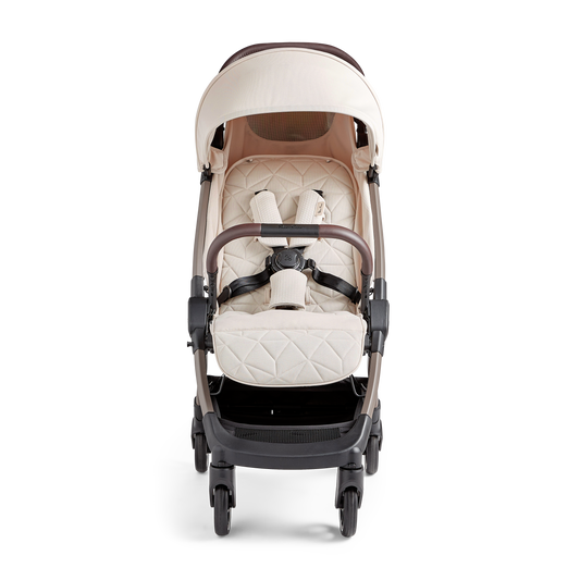 Silver Cross Clic Stroller-With Snack Tray & Rain Cover-Cabin Friendly-One Hand Fold-For 0 to 4Y (Upto 22 kg)-Almond