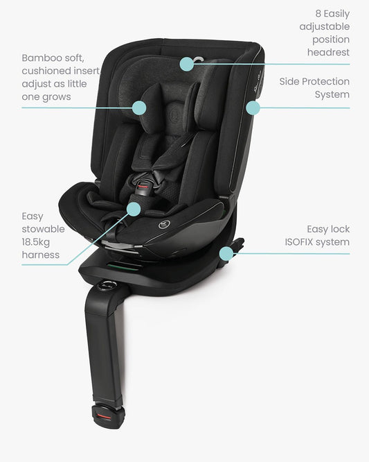 Silver Cross Motion All Size 360 Baby Convertible Car Seat-Easy Lock ISOFIX-R129 Certified-360 Degree Rotation-For 0M+ (Upto 12Y)-Space