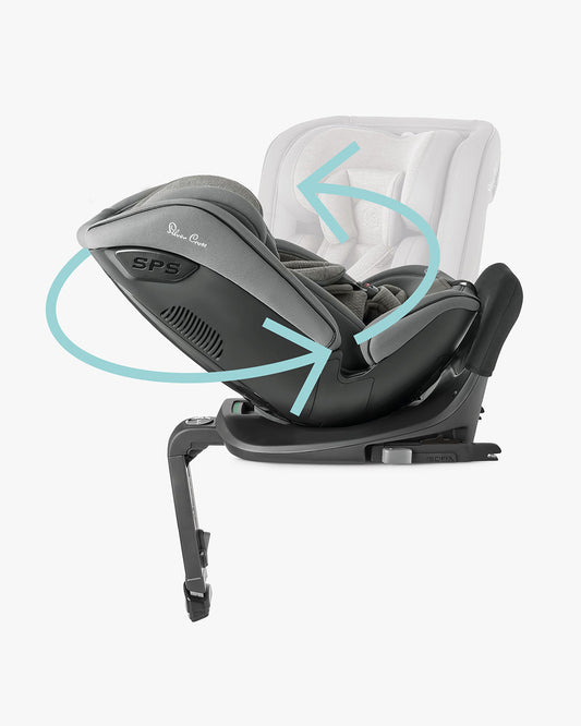 Silver Cross Motion All Size 360 Baby Convertible Car Seat-Easy Lock ISOFIX-R129 Certified-360 Degree Rotation-For 0M+ (Upto 12Y)-Glacier