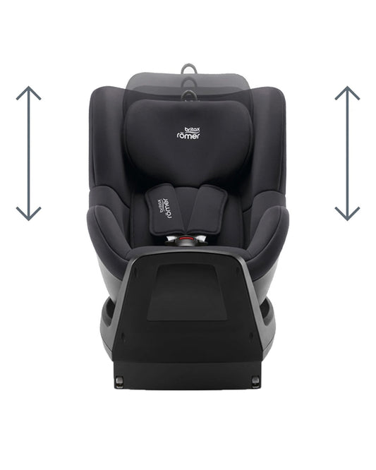 Britax Dualfix Plus Baby Car Seat-Convertible (Front & Rear Facing)-360 Degree Rotation-For 0 to 4Y (Upto 18Kg)-Midnight Grey