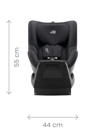 Britax Dualfix Plus Baby Car Seat-Convertible (Front & Rear Facing)-360 Degree Rotation-For 0 to 4Y (Upto 18Kg)-Midnight Grey