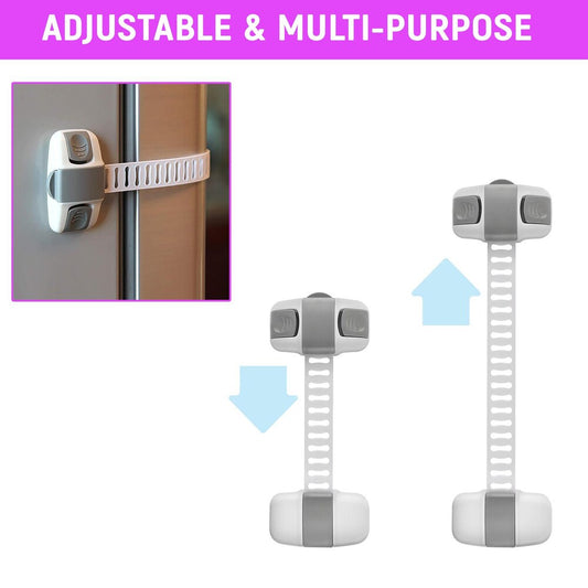 Safe-O-Kid Finger Safety-Adjustable Medium Multi Purpose-High Quality-Child Safety Lock-Grey