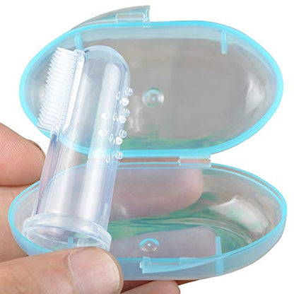 Safe-O-Kid Silicone Baby Finger Brush With Case & Silicone Liquid Medicine Feeder/Dropper-Combo