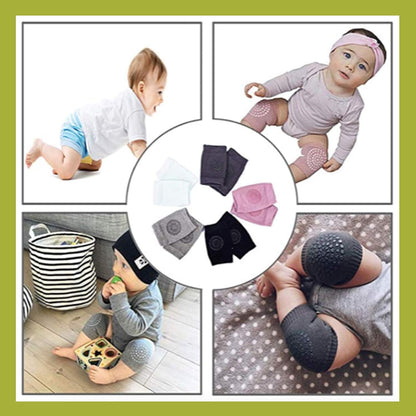 Safe-O-Kid-Anti Slip Elbow and Knee Pads/Guards-For Crawling Baby, Toddler & Infant-Grey