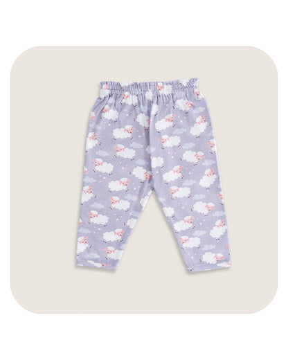 BabyCo Organics Purple & White Nightsuit-Ba Ba-Organic Cotton-For Infants