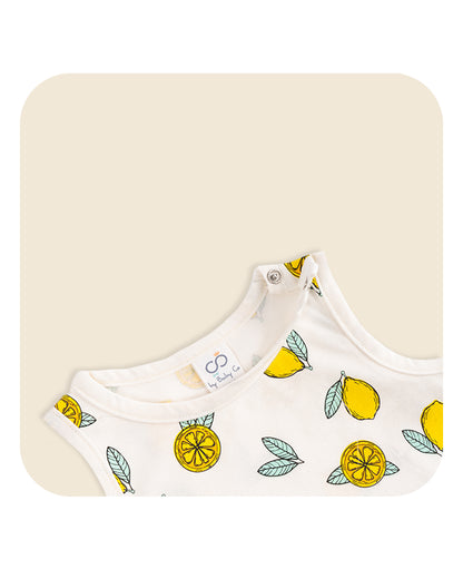 BabyCo Organics Blue Lounge Wear-Lemon Squeeze-Organic Cotton-For Infants