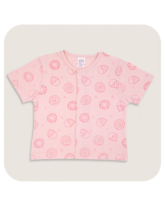 BabyCo Organics Pink Nightsuit-Yumtum-Organic Cotton-For Infants