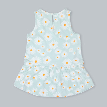 BabyCo Organics Light Green & White Dress-Daisy Tulle-Organic Cotton-For Infants