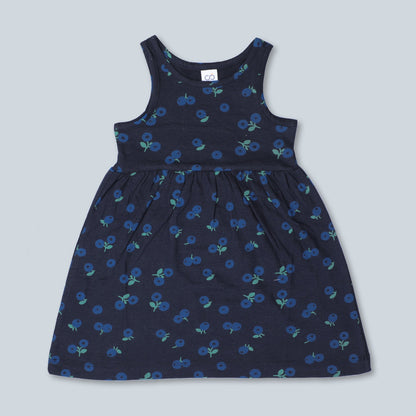 BabyCo Organics Blue Frock Dress-Blueberry-Organic Cotton-For Infants