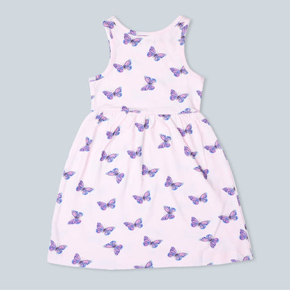 BabyCo Organics Lavender & Pink Frock Dress-Butterfly Jersey-Organic Cotton-For Infants