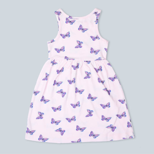 BabyCo Organics Lavender & Pink Dress-Butterfly Jersey-Organic Cotton-For Infants