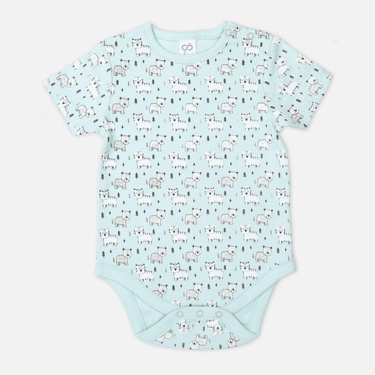 BabyCo Organics Sky Blue & White Onesie-Cat-Organic Cotton-For Infants