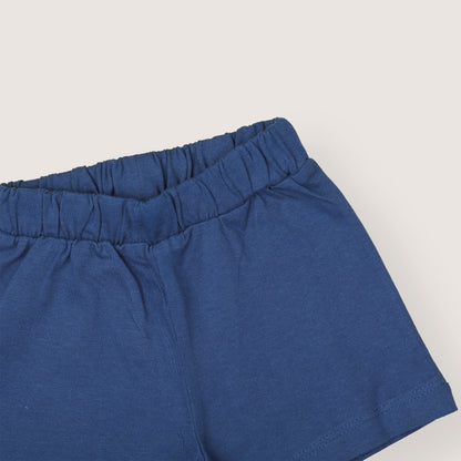 BabyCo Organics White & Blue T-Shirts & Shorts-Fuzzy Friends-Organic Cotton-Pack of 2-For Infants