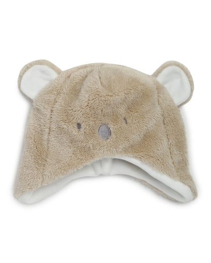 Chicco Beige Cap-Solid-Fake Fur-With Ears-For Infants