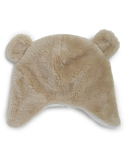 Chicco Beige Cap-Solid-Fake Fur-With Ears-For Infants