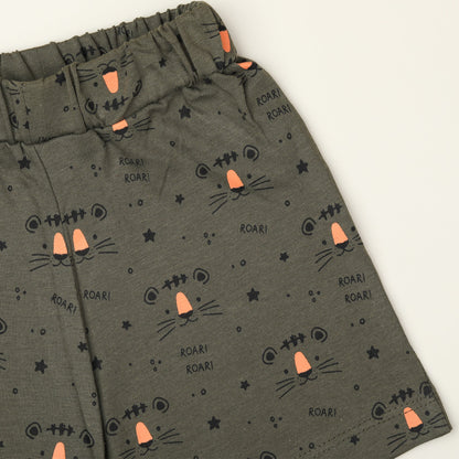 BabyCo Organics Black & Green T-Shirts & Shorts-Tiger Tales-Organic Cotton-Pack of 2-For Infants