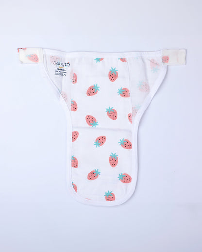 BabyCo Organics Stripe & Sway, Strawberry Rush and Dreamy Macroon Cloth Nappy Combo-100% Organic Cotton Muslin-Washable & Reusable-Pack of 3