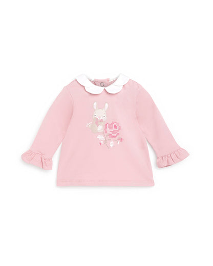 Chicco Medium Pink T-shirt-Printed-Cotton-For Infants