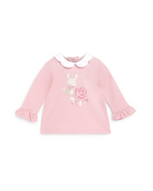 Chicco Medium Pink T-shirt-Printed-Cotton-For Infants