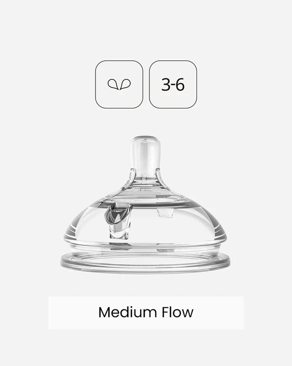 Comotomo Silicone Medium Flow Nipple-Global Award Winner-3 to 6M