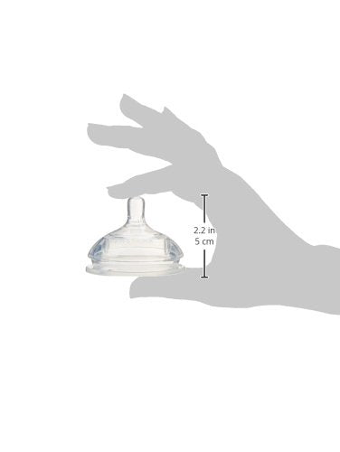 Comotomo Silicone Variable Flow Nipple-Global Award Winner-for Thicker Fluids-6M+Pack of 2-Dual Anti Colic Vent-Feeding Bottle Teat