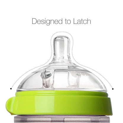 Comotomo Feeding Bottle Bundle Pack-Global Award Winner-2x 150 ml Bottles, 2x 250 ml Bottles, 2x 0-3M Nipples, 2x 3-6M Nipples & 2x 6M+ Nipples-Green-Dual Anti Colic Vent