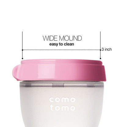 Comotomo Feeding Bottle Bundle Pack-Global Award Winner-2x 150 ml Bottles, 2x 250 ml Bottles, 2x 0-3M Nipples, 2x 3-6M Nipples & 2x 6M+ Nipples-Pink-Dual Anti Colic Vent