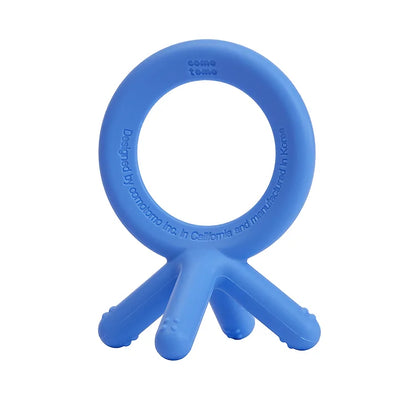 Comotomo Silicone Teether-Global Award Winner-Non Choking Design-Baby Finger Sized-Blue