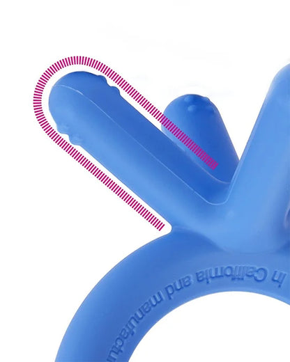 Comotomo Silicone Teether-Global Award Winner-Non Choking Design-Baby Finger Sized-Blue