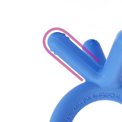 Comotomo Silicone Teether-Global Award Winner-Non Choking Design-Baby Finger Sized-Blue